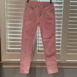 Lilly Pulitzer Pink Ankle Jeans in South Ocean High Rise Style